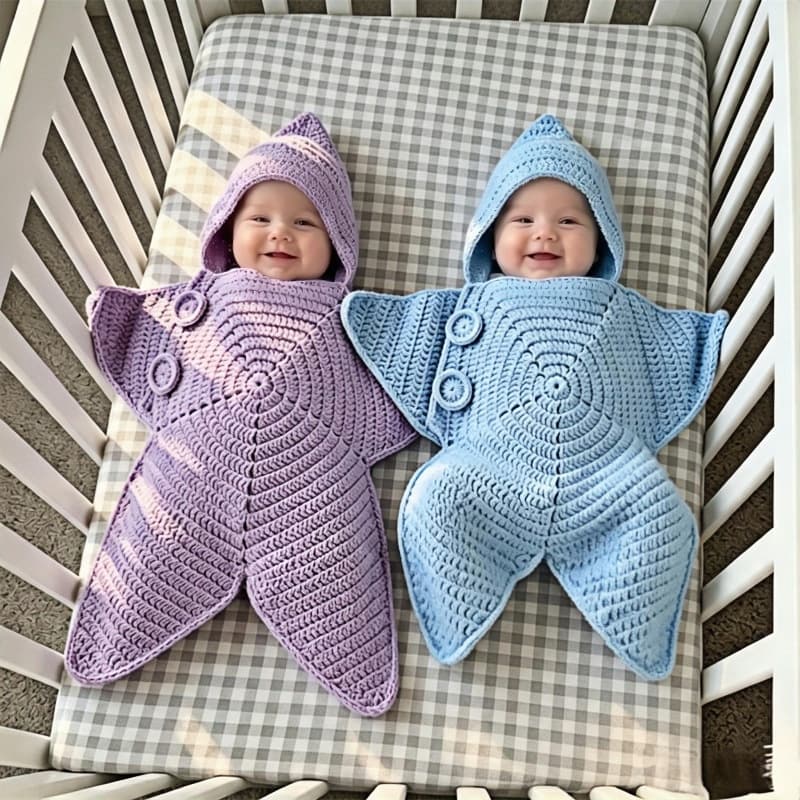 New Cross-border Seal Star Comfort Sleeping Bag Baby Starfish Swaddle Set