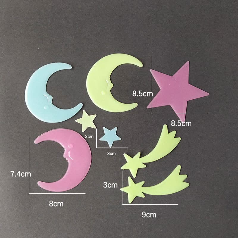 Cross-border Party Colorful Glow-in-the-Dark Wall Sticker Toys Stars Moon Animals Christmas Halloween Fluorescent Fridge Magnet Factory