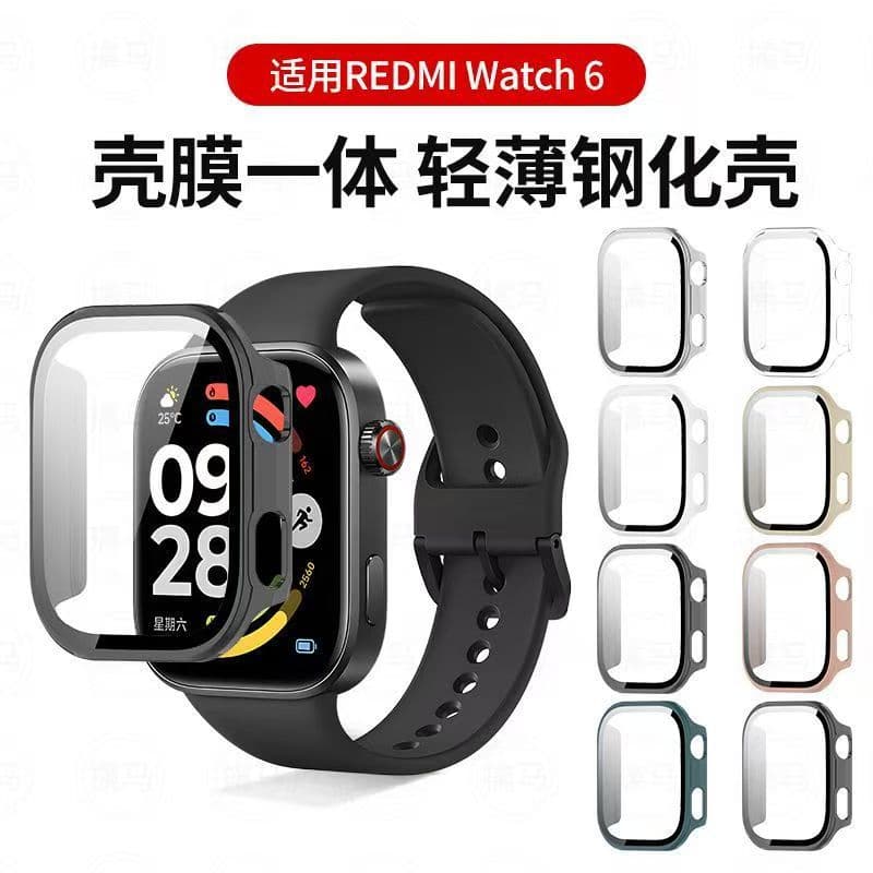 In-Stock Protective Case for Redmi Watch 6, Xiaomi Watch 6 Case with Integrated Tempered Glass Screen Protector, Redmi Watch 6