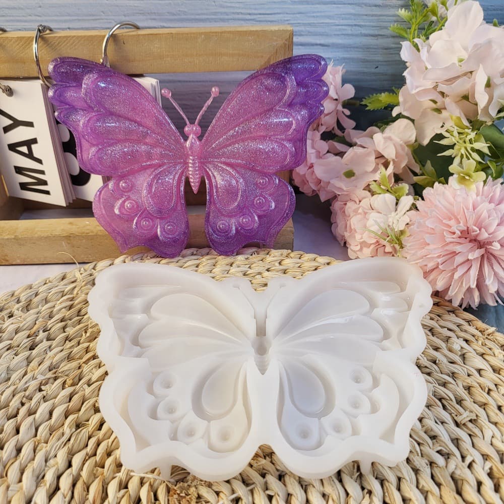 Semi-three-dimensional phoenix tail butterfly wall pendant silicone mold DIY desktop ornaments decorative crystal glue mold