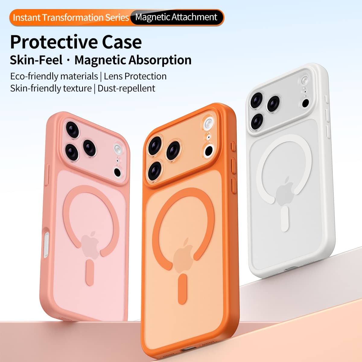 Compatible with iPhone 17 Pro Max Detachable Lens Phone Case Magnetic Skin-Friendly Frosted Protective Case for iPhone 16 15