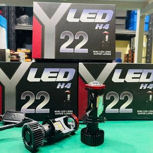 New Y22 Automotive LED Headlight Dual-Light Lens Super Bright H4 High/Low Beam Integrated Light 24V Modified H4 Lens
