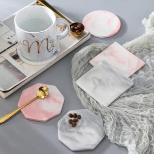 Nordic Ins Marble Pattern Ceramic Coaster Fire Seal Stamp Dish Pad Mark Cup Non-slip Pad Heat Insulation Pad