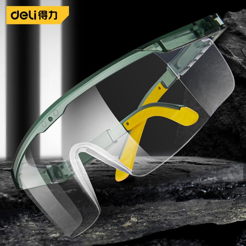 DELI tools anti-fog and impact-resistant glasses, breathable, transparent, dustproof, multifunctional, portable labor protection supplies