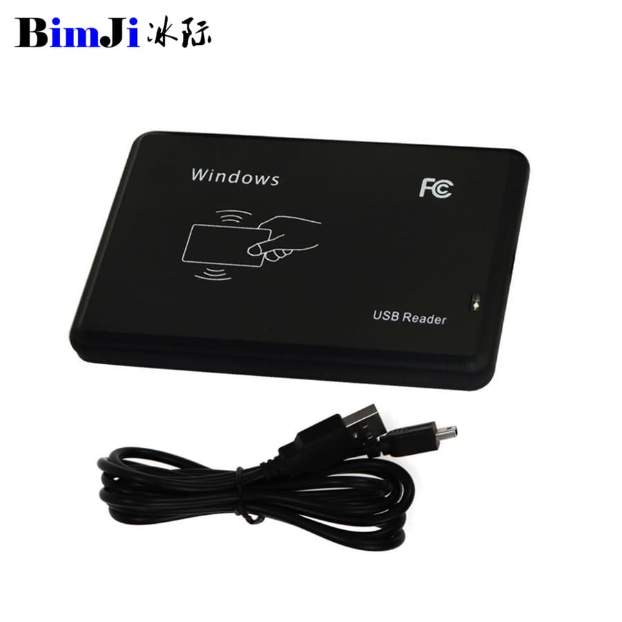 Dual-Band IC ID RFID Reader 13.56MHz 125KHz Access Control RF Card Reader No Driver Required BimJi Non-Contact Card Reader