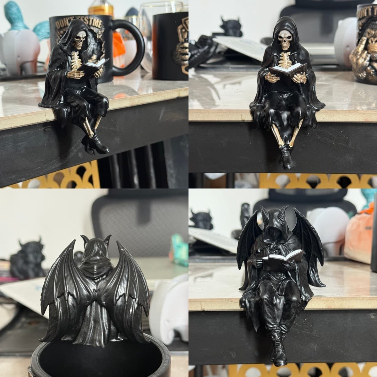Ancient Chinese Scholar Cloak Reading Figure Resin Craft Ornament Decoration