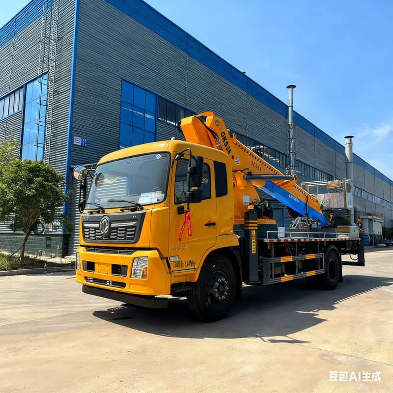 Direct Sales Dongfeng Tianjin Yellow Plate 36m Aerial Work Vehicle Telescopic Straight Arm Elevating Lifting Truck Export Available