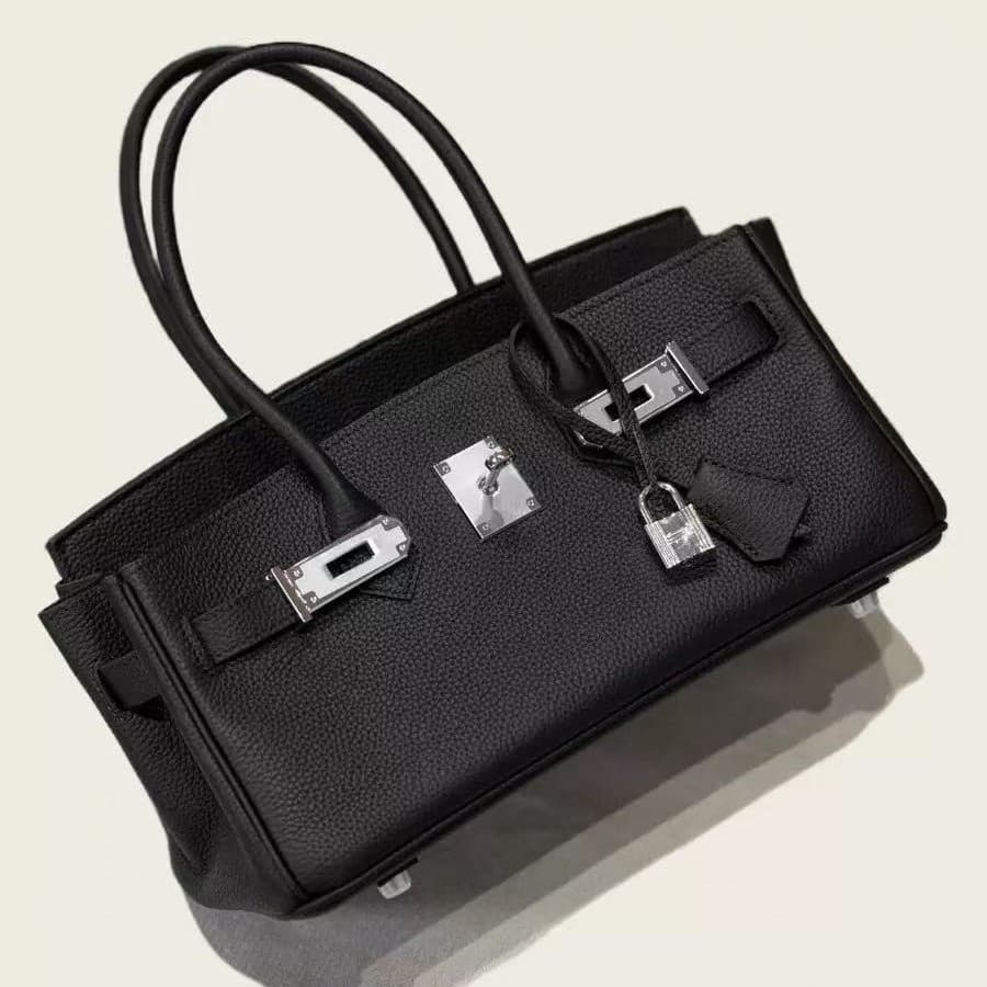 H-Style Full-Grain Cowhide Togo Crossbody Shoulder Birkin 29 Genuine Leather Women's Bag Pebbled Grain Lock Buckle Handbag