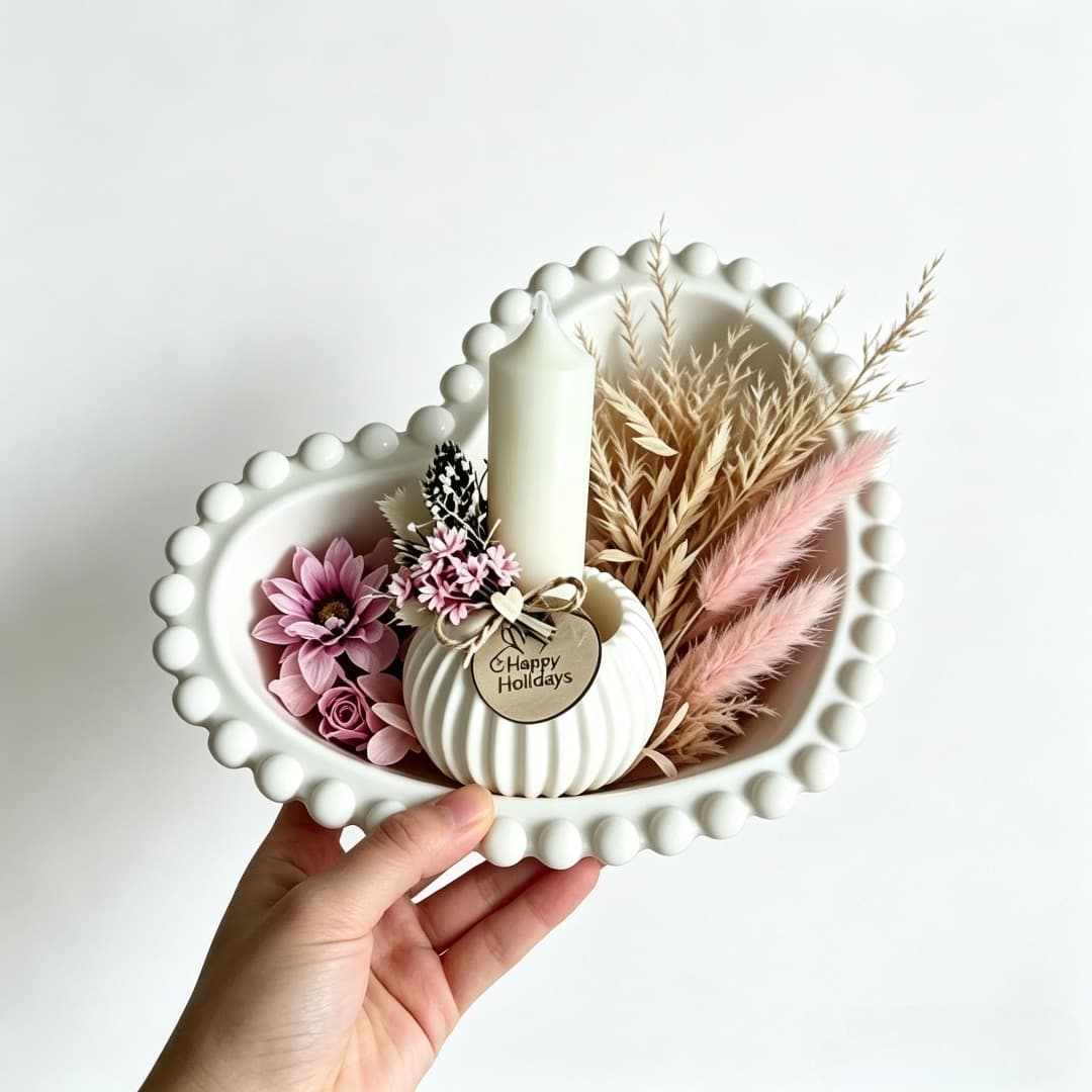 Set of 2 Love Bowl Striped Candle Holder Silicone Mold Heart Shape Storage Cup Scented Candle Cup DIY Plaster Drops