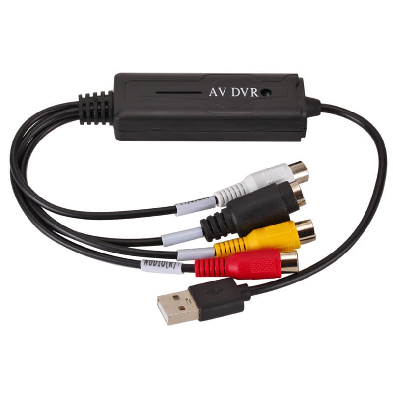 USB 2.0 Video Capture Card Single AV Signal Capture for Image Monitoring, Data, Game Live Streaming, and Recording