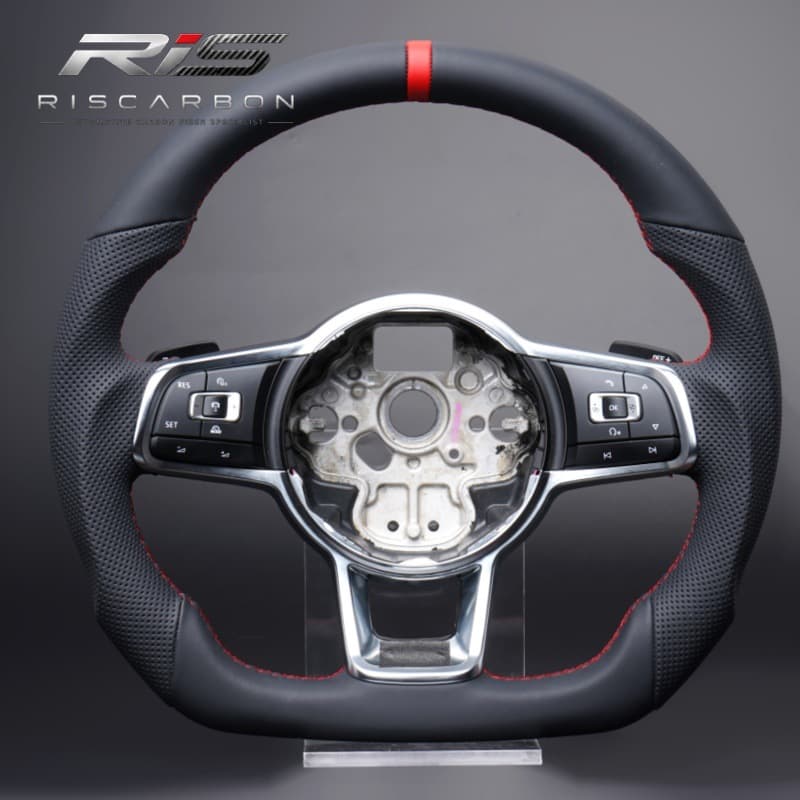 Suitable for Volkswagen full leather red label steering wheel Golf MK7/MK7.5 GTI/R 2013-2020