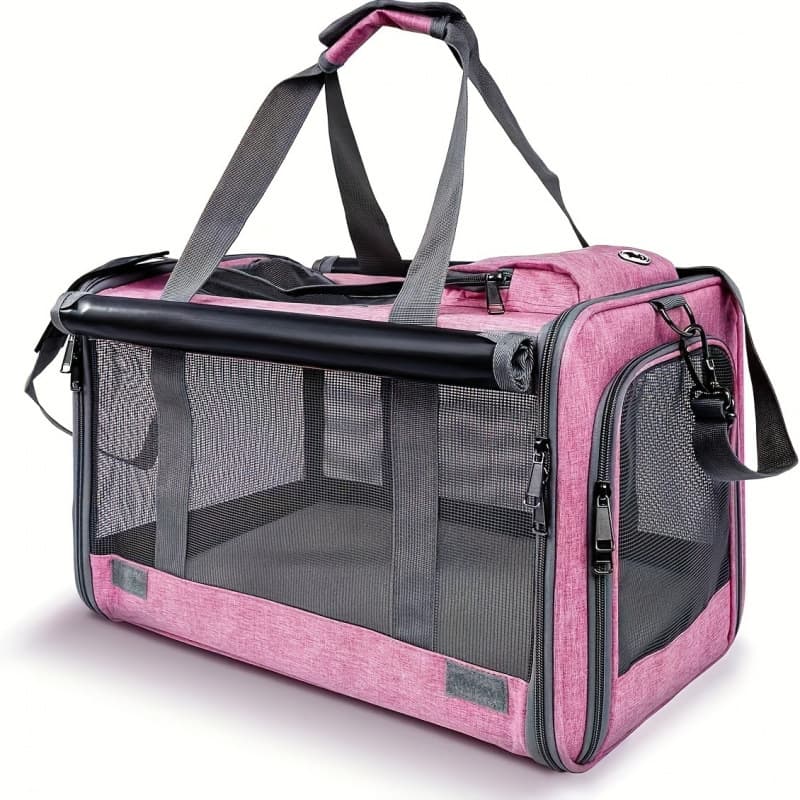 2026 New Cross-border Drop Shipping Pink Soft-sided Airline Certified Large Pet Carrier