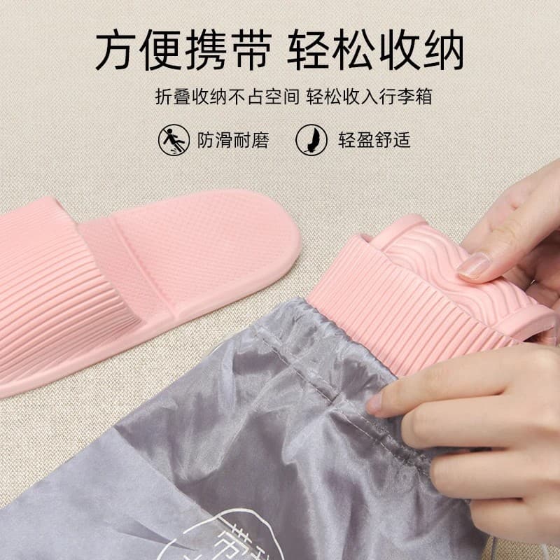 Foldable Disposable Travel Slippers for Women, Hotel Anti-Slip Slippers for Men, Portable Travel Slippers Suitable for Shower