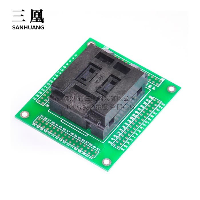 BTE LQFP128 with PCB Test Socket 0.4 Burn-in Socket IC51-1284-1702 Programming IC Socket