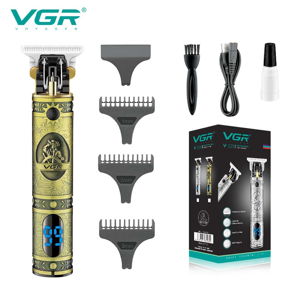 VGR228 Upgraded T9 LCD Hair Clipper Cross-border Buddha Head Trimmer Electric Hair Cutting Razor Oil Head Electric Clipper
