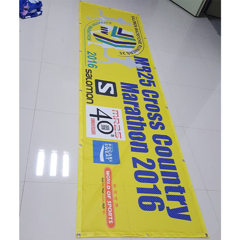 Cross-Border Mesh Cloth Banner Custom Outdoor Perforated Wholesale Grid Cloth Outdoor Advertising Banner High-Definition Printing