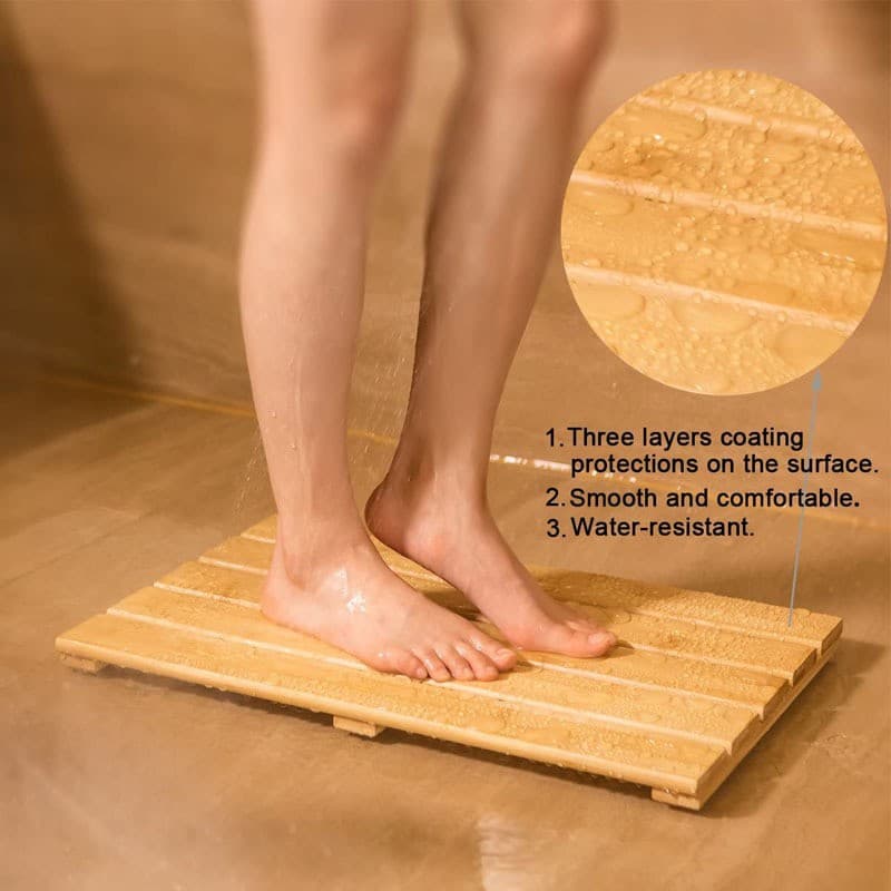 Bulk Discount Bathroom Wooden Floor Mat Wooden Foot Pedal Shower Room Bamboo Floor Mat Bathroom Water-Blocking Foot Mat Pedal