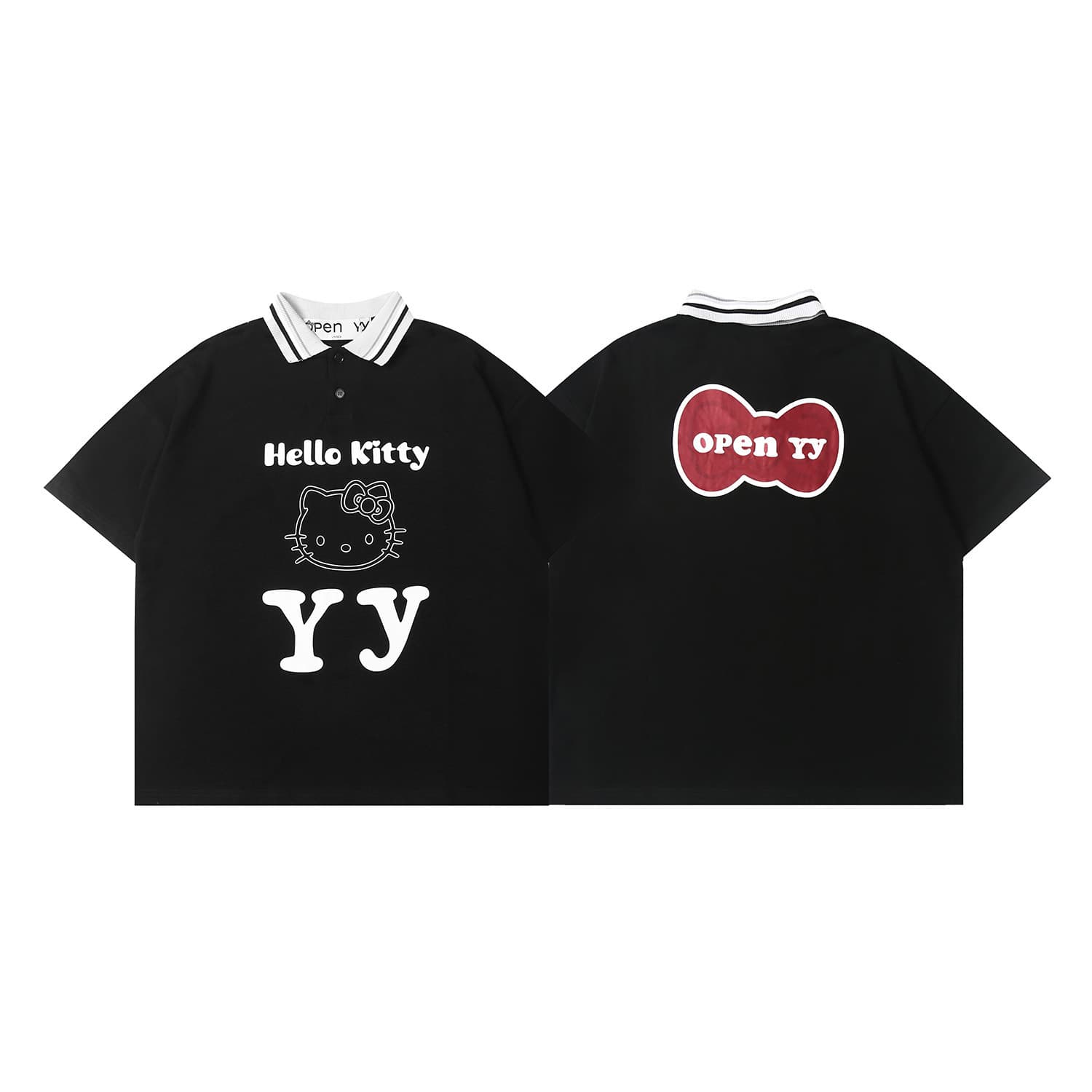 Korean-style open short-sleeve women's t-shirt, same style as Yu Shuxin and Byun Baekhyun, summer pure cotton loose-fit top for men and women