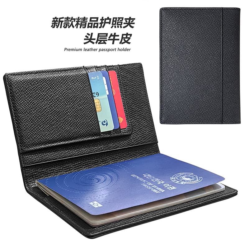 Cross-border genuine leather passport holder for men and women overseas passport document storage bag high-end cowhide passport protective cover ticket holder