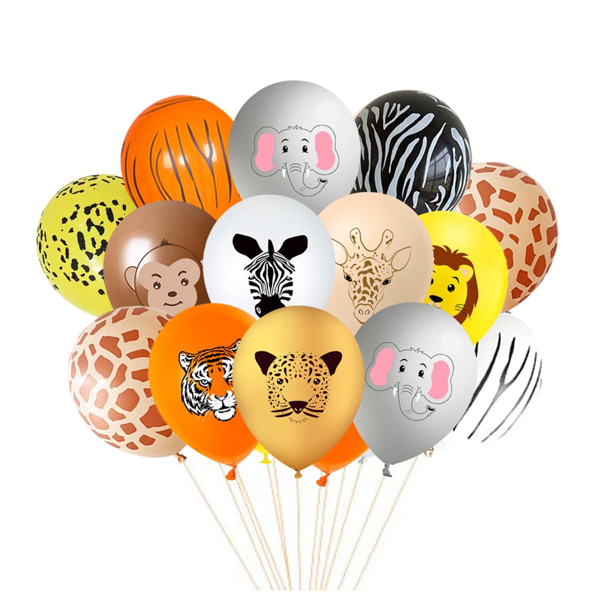 12-inch Jungle Animal Theme Balloons Children's Birthday Party Decoration Animal Print Latex Balloon Set