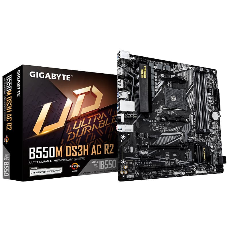 GIGABYTE B550M DS3H AC R2 Motherboard Supports CPU 5600GT / 5500X3D