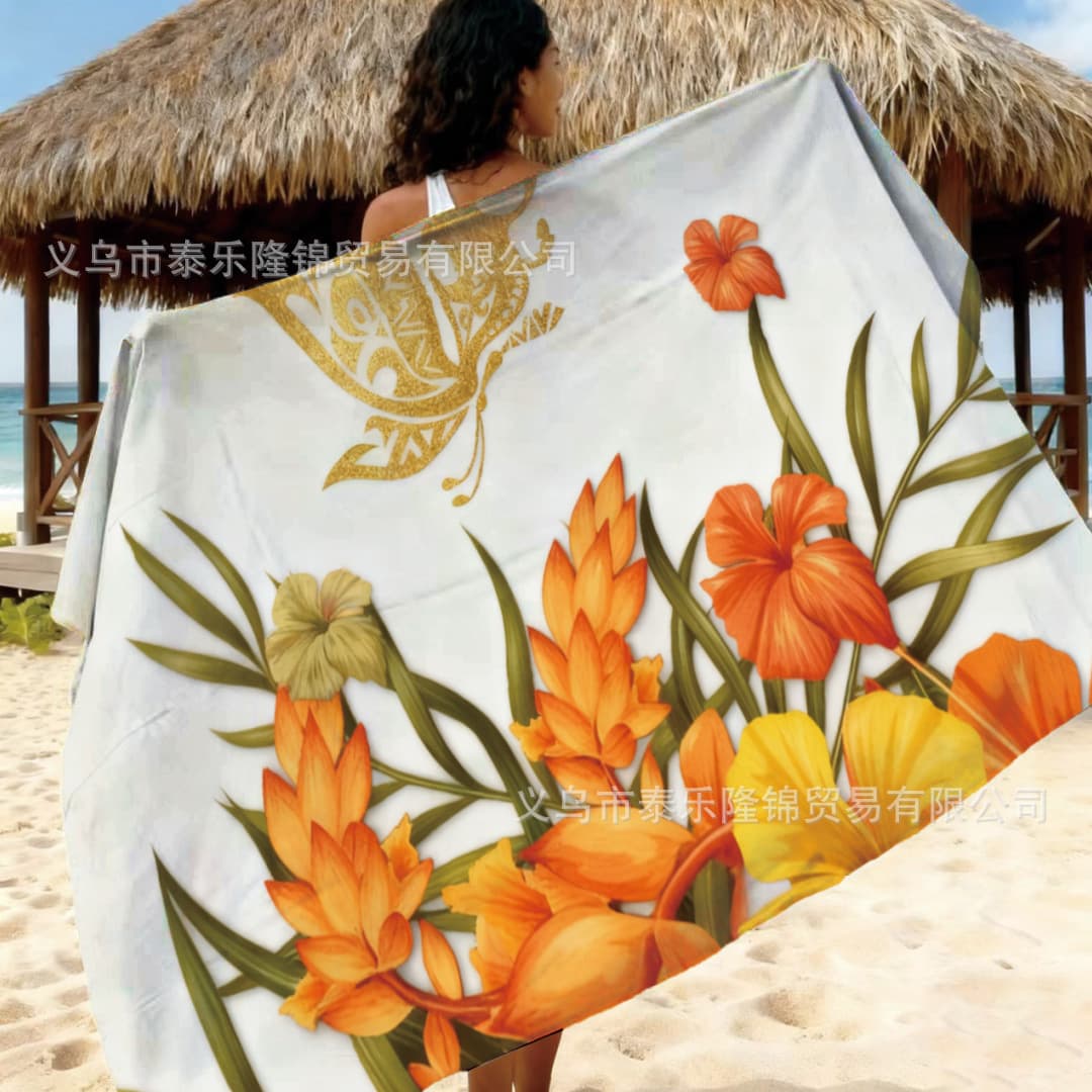 Cross-border new product Samoan style hand-painted floral rayon wrap dress ethnic Lavalava cover-up