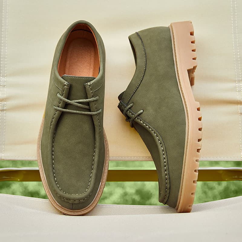 Kangaroo Shoes Men's Classic Japanese Work Shoes Retro Casual Leather Derby Shoes Lace-up Genuine Leather Outdoor Hiking