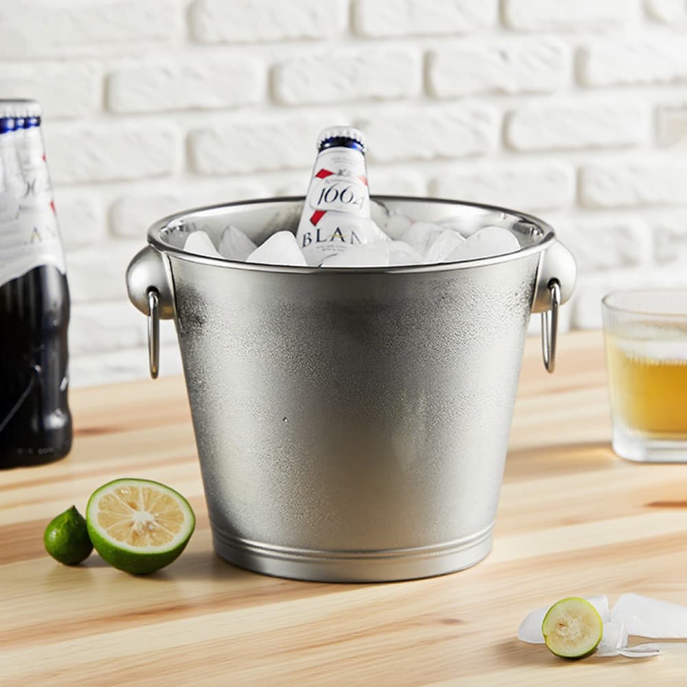 Stainless steel champagne bucket, tiger head ice bucket for hotels and restaurants, double-handled beer and champagne ice bucket for bars and KTVs, for commercial use.