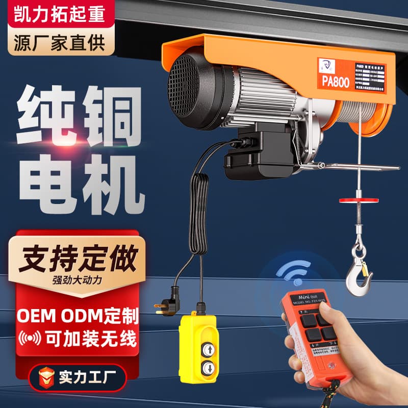 Kailituo Mini Electric Hoist 220v Small Winch 1t Household Crane Hoist Wireless Mini Electric Hoist