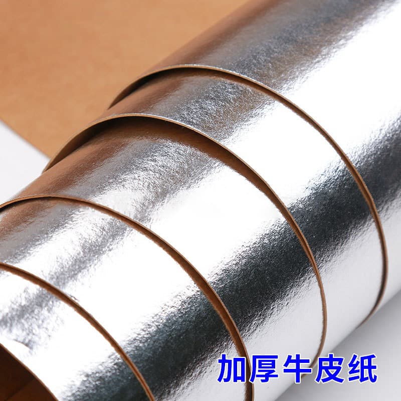 Factory Wholesale Metallic Kraft Paper, Tear-Resistant, DIY-Friendly Material, Durable Creative Craft Wrapping Paper, Full Roll