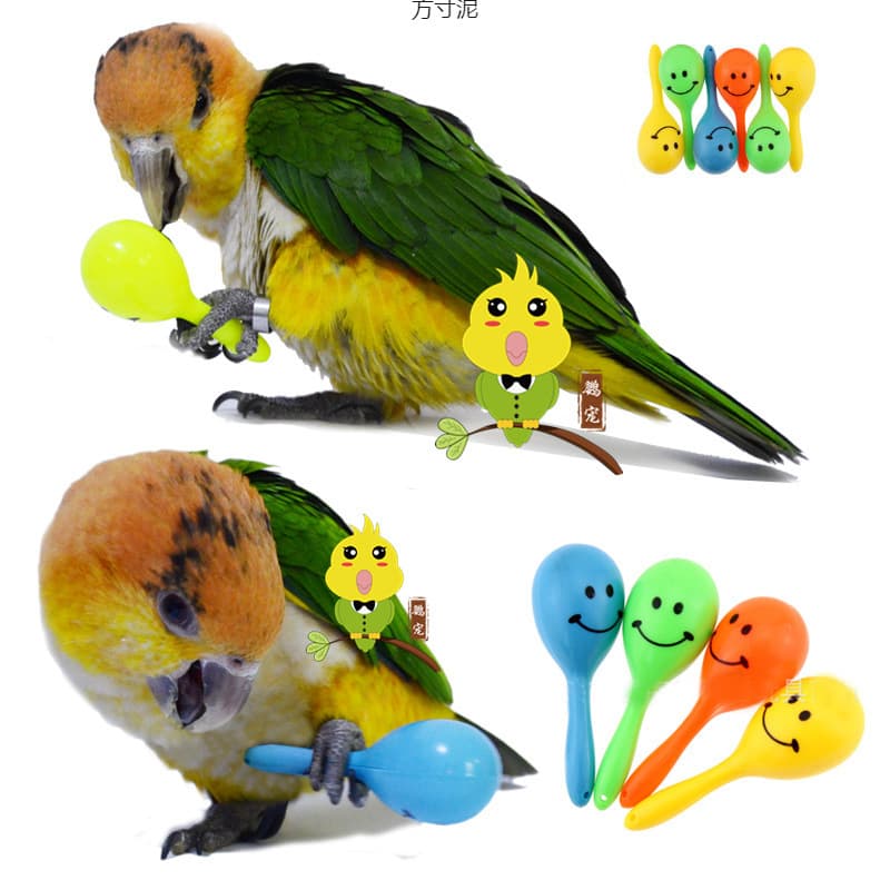 Smiling mini maracas toy cheering instrument bird gift parrot maracas toy factory supply chain wholesale