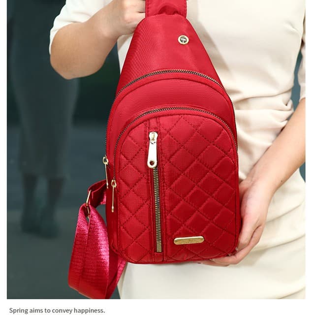 Export Chest Bag Women 2024 New Korean Style Crossbody Bag Teen Sports Chest Bag Street Oxford Cloth Simple Front Bag