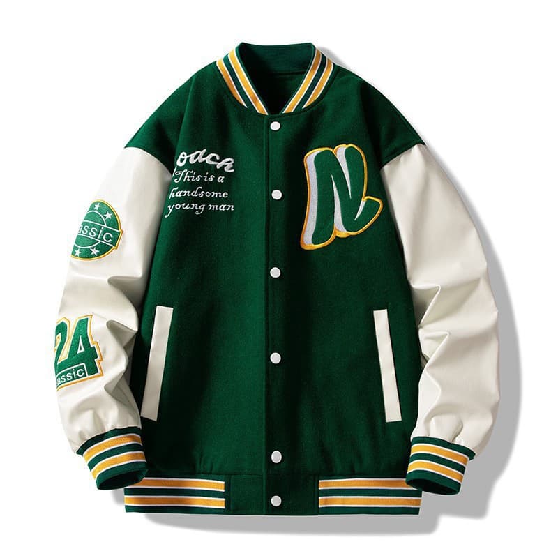 Trendy Men's Jacket Spring/Fall New Loose Baseball Jacket American Retro Embroidery Replica Coat for Men