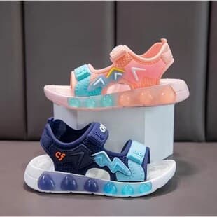 2026 New Boys Sandals Summer Soft Sole Non-Slip Hook and Loop Kids Beach Shoes Lightweight Breathable Fashion Outdoor