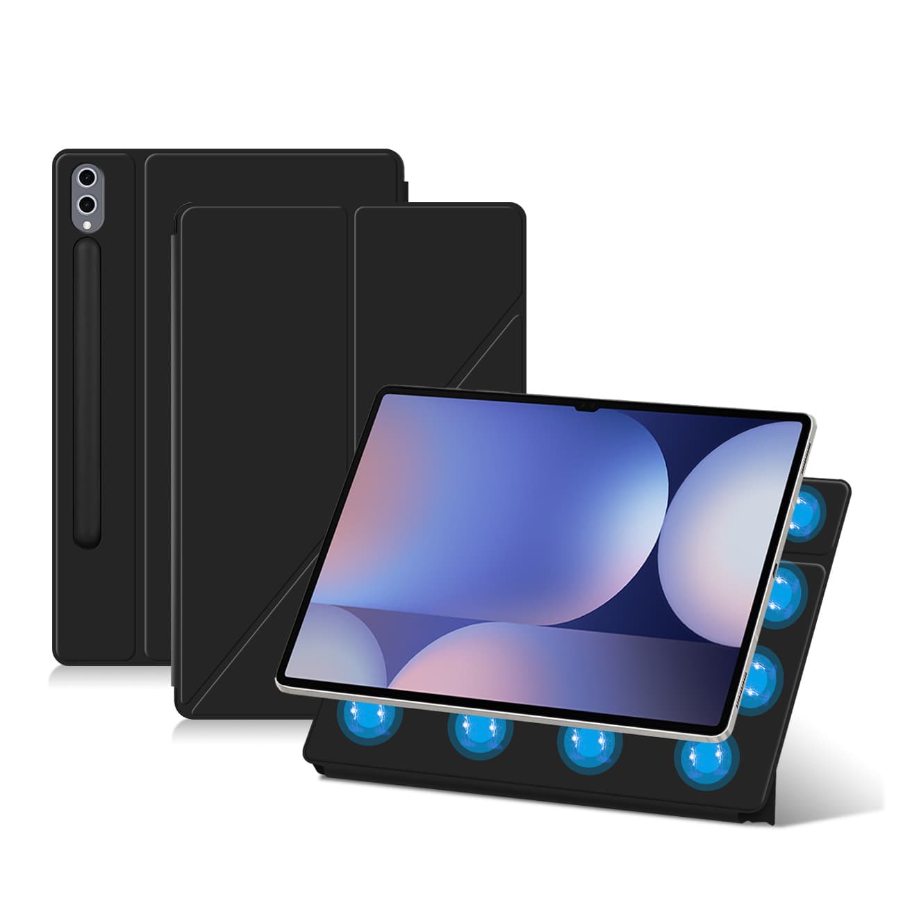 Factory Case for Samsung Tab S10 Ultra S98u with Magnetic Pen Slot 14.6-Inch Transformable Stand Cover