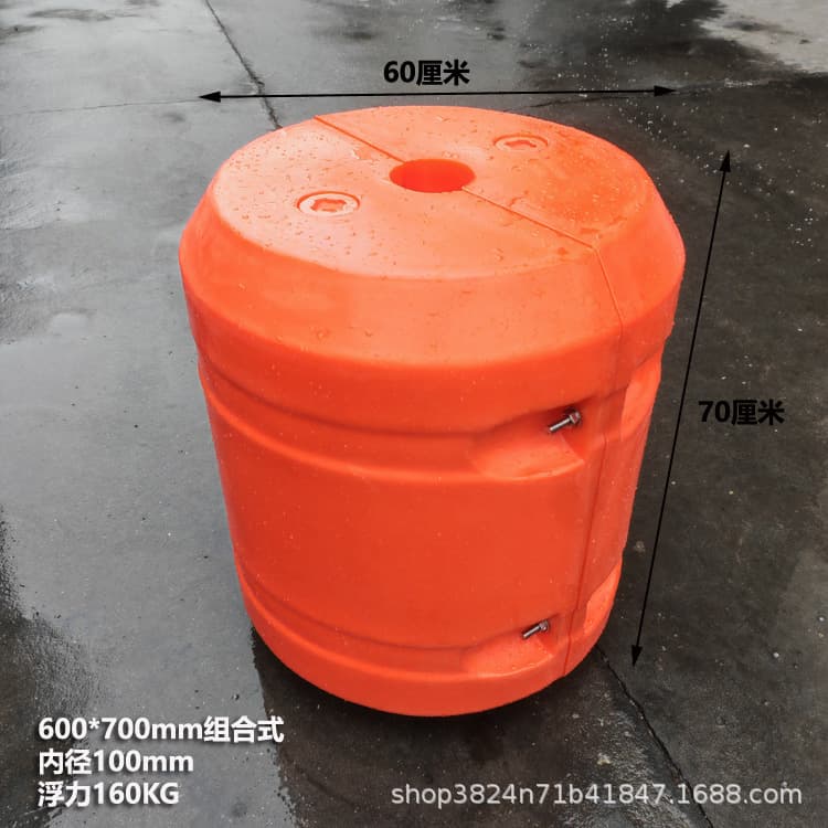 60*70cm modular plastic pontoon thickened and durable for river and lake pollution control and dredging pipeline, high buoyancy