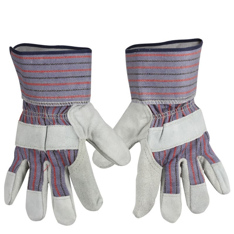 In Stock Cowhide Welding Gloves, Labor Protection Leather Thickened Gloves, High-Temperature Resistant, Flame-Retardant, Wear-Resistant, Welder Insulation Gloves Wholesale