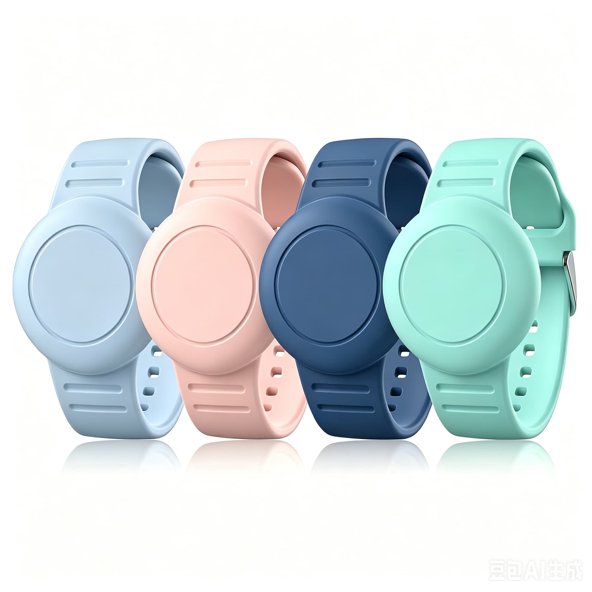Compatible with Apple AirTag Silicone Wristband Protective Case Full Coverage Waterproof Soft Shell AirTag Tracker Strap Watch Band