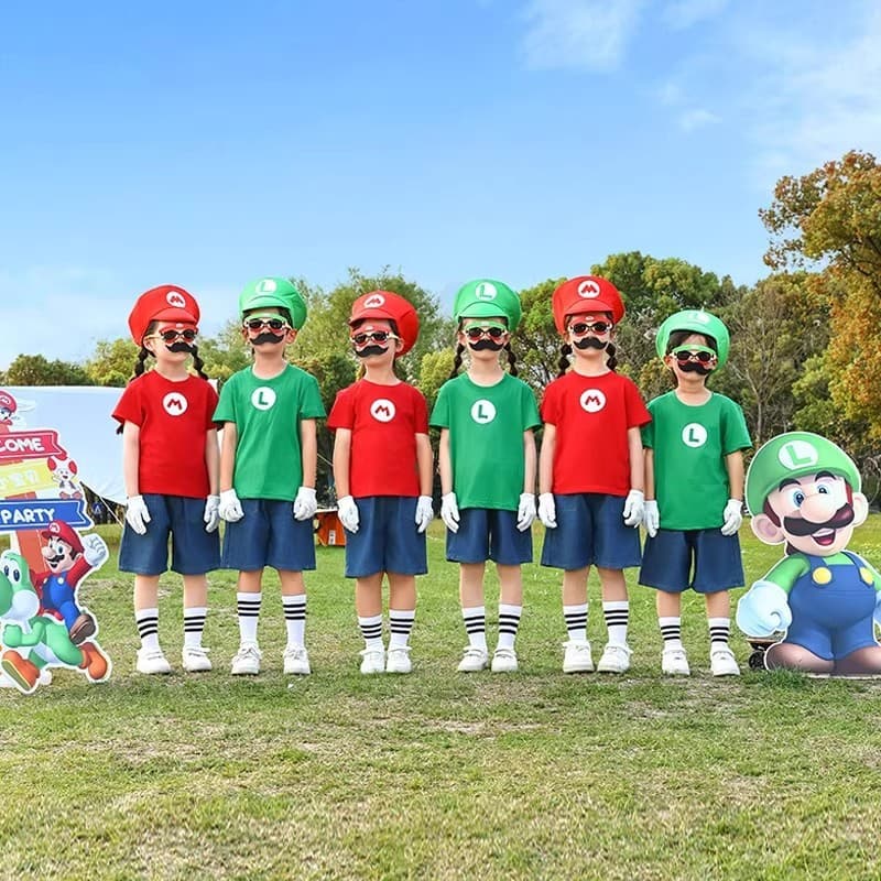 Mario Cartoon Costume Super Mario Outfit for Kindergarten Elementary School Children's Performance Props