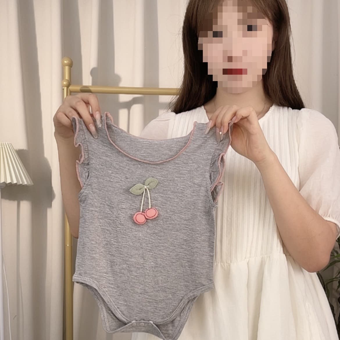 Modal Romper Infant Jumpsuit Summer Thin Clothing for Baby Girls and Boys Leopard Print Gray Cherry