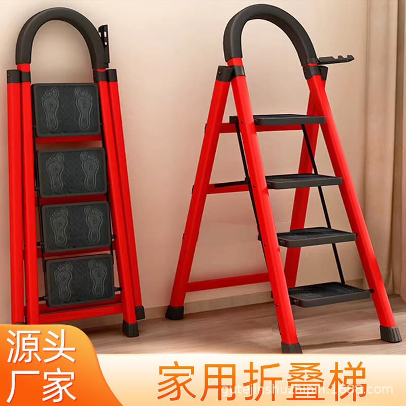 Household Folding Indoor A-frame Ladder, Telescoping Portable Thickened Outdoor Five-step Climbing Ladder from Manufacturer