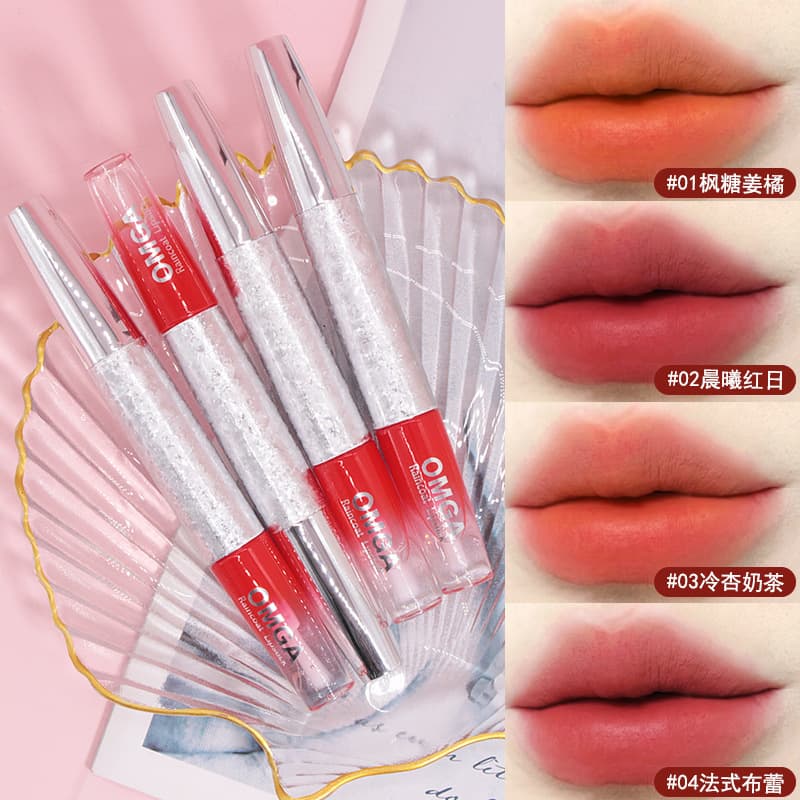 OMGA lipstick raincoat solid color lipstick raincoat non-fading non-stick lip set waterproof Douyin hot model