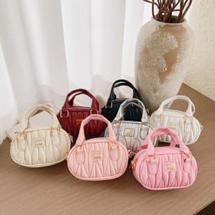 New Children's Small Coin Purse Leather Bag Accessories Light Luxury Shiny Small Bag Women's Bag Children's Bag Lightweight Solid Color Bag