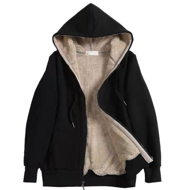 European and American Women's Amazon 2023 Winter Fleece Hooded Loose Sweatshirt Women's Plush Coat Cross-border Stock