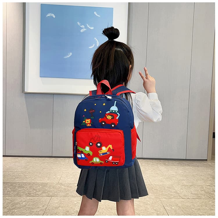 New Children's Backpack Cartoon Car 2025 Kindergarten Trend Large Capacity Multifunctional Student School Bag Wholesale
