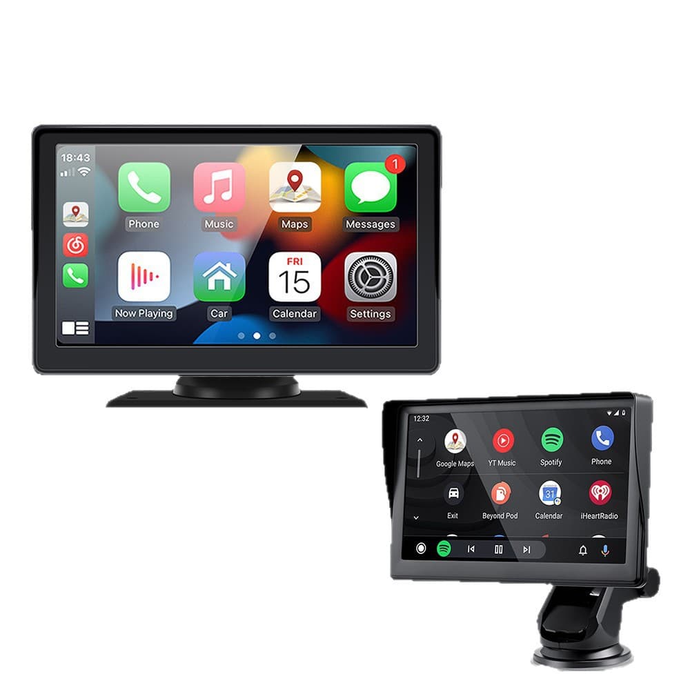 7-inch Touch Screen Android Car Bluetooth Portable Wireless Apple CarPlay Cigarette Lighter Display CP701