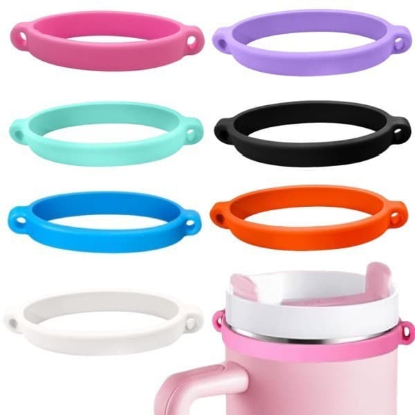 Silicone Water Bottle Strap Loop, Cup Holder Ring, Bottle Strap Handle, Silicone Ring Tie, Outdoor Sports Portable Fixer