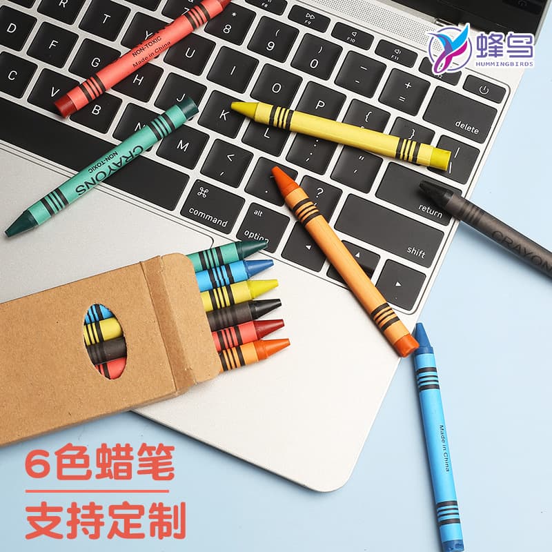 6-Color Doodle Oil-Based Crayons Cartoon Heavy Oil Pastel Children's Drawing Tool Set Art Learning Tools