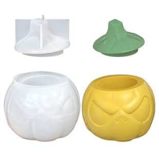 Halloween Pumpkin Storage Jar with Lid Silicone Mold DIY Halloween Ghost Face Candle Cup Epoxy Resin Mold