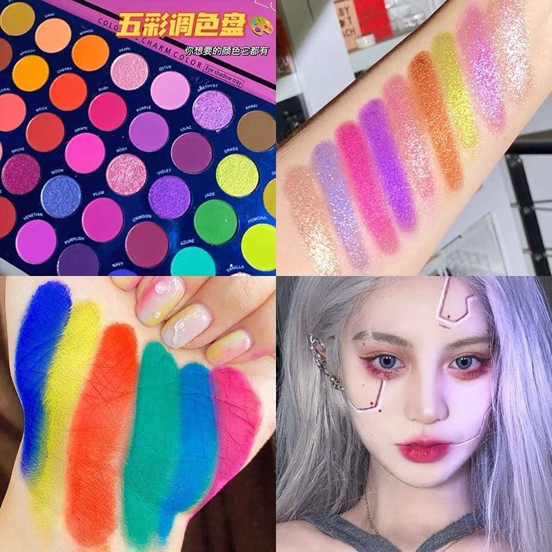 Makeup Artist Large Palette Autumn Colorful Affordable Niche Ins Viral European American Stage Makeup 40-Color Eyeshadow